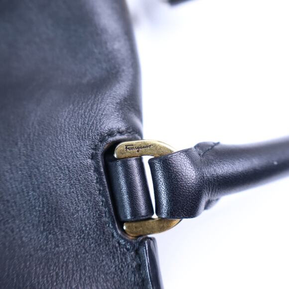 SALVATORE FERRAGAMO Trifolio Leather Backpack Black Top Handle Convertible main image 5